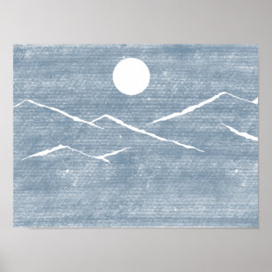 Poster de la montagne tirée à la main