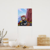 Poster De La Moto D'Équitation Cat Sur Mountain Ro (Cuisine)