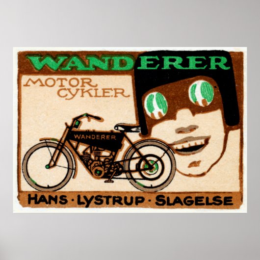 Poster de la moto Wanderer 1910 (Devant)