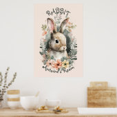 Poster de la nourricière lapin en aquarelle mignon (Cuisine)