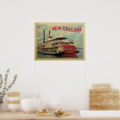 Poster de la Nouvelle-Orléans Louisiana River Bate (Cuisine)