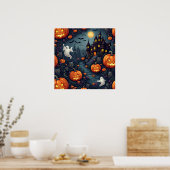 Poster de la nuit hantée d'Halloween éffrayant (Cuisine)