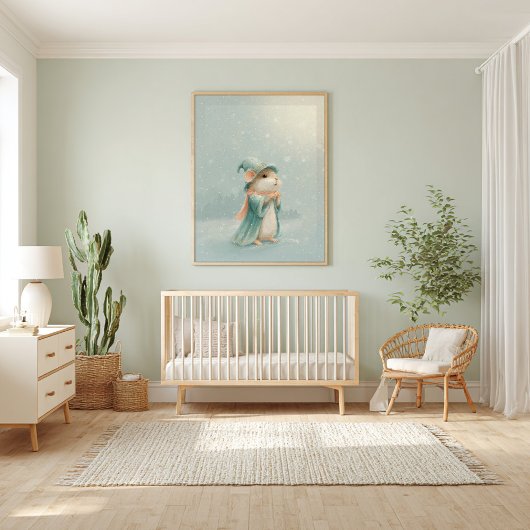 Poster de la Nursery Animaux vintages de bois