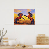 Poster de la paire de chevaux (Cuisine)