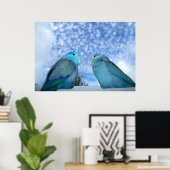 Poster de la paire d'oiseaux Parrotlet bleu Pacifi (Bureau à domicile)