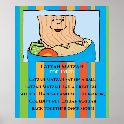 Poster de la Pâque Latzah Matzah 20 x 24 Matte Fin (Devant)
