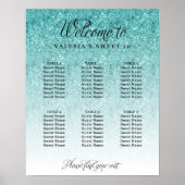 Poster de la Parties scintillant bleue Aqua (Devant)