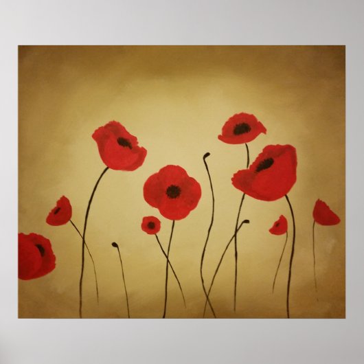 Poster de la peinture sur le pavot rouge (Devant)