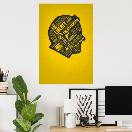 Poster de la pensée Abstraite de Ron Paul Libertar (Bureau à domicile)