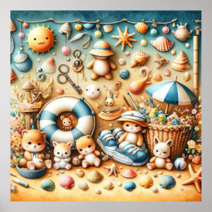 Poster de la pépinière Boho Wall Pinned Beach