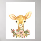 Poster de la pépinière de cerfs d'aquarelle (Devant)