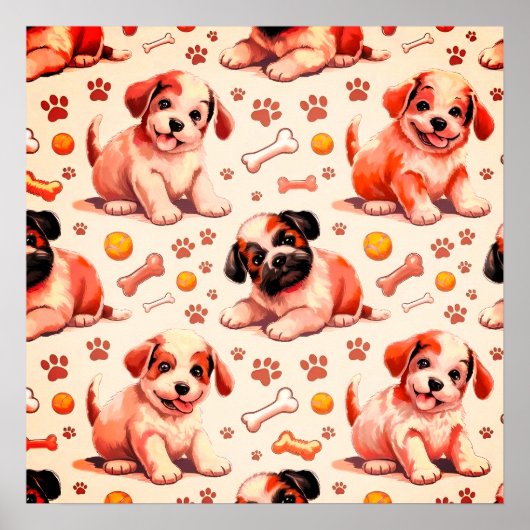 Poster de la pépinière de chiots mignons (Devant)