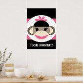 Poster de la petite fille Sock Monkey Black Rose S (Cuisine)