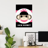 Poster de la petite fille Sock Monkey Black Rose S (Bureau à domicile)