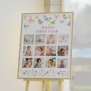 Poster de la photo de l'anniversaire du papillon