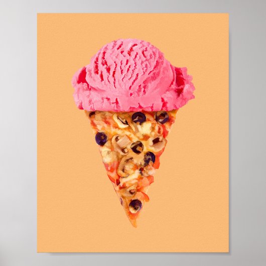 Poster de la pizza à la crème glacée (Devant)