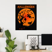 Poster de la place hantée Halloween (Bureau à domicile)