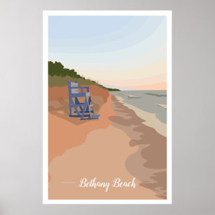 Poster de la plage de Bethany, affiche de 24 po x 