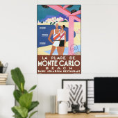 Poster de la plage de Monte Carlo vintage (Bureau à domicile)