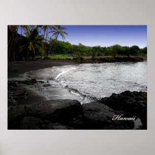Poster de la plage de sable noir