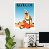 Poster de la plage Vintage Key Largo (Bureau à domicile)