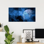 Poster de la planète Lune de l'espace sombre (Bureau à domicile)