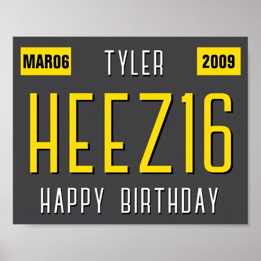 Poster de la plaque de 16e anniversaire, Nouveau c (Devant)