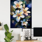 Poster de la Plumeria Hawaiian Moonlight (Bureau à domicile)