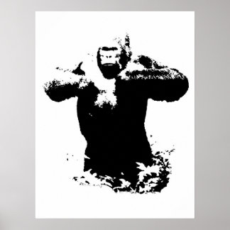 Poster de la poitrine de Pop Art Gorilla