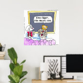 Poster de la police de Grammaire de lapin drôle (Bureau à domicile)