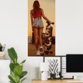 Poster de la porte de fille de skater (Bureau à domicile)