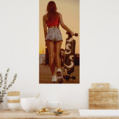 Poster de la porte de fille de skater (Cuisine)