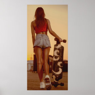 Poster de la porte de fille de skater