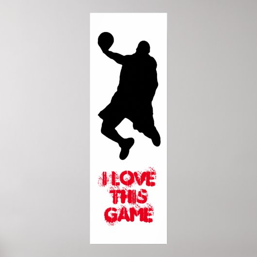 Poster de la porte Silhouette du joueur de basket- (Devant)