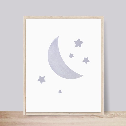 Poster de la pouponnière Blue Moon and Stars