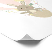 Poster de la pouponnière de lapin mignonne en rose (Coin)