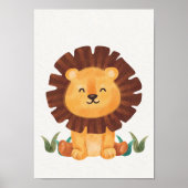 Poster de la pouponnière de Lion Cute Enfants Déco (Devant)