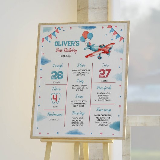 Poster de la première année de l'avion vintage