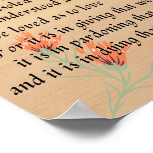 Poster de la prière de Saint François (Coin)