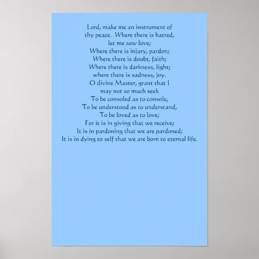 Poster de la prière de Saint François (Devant)