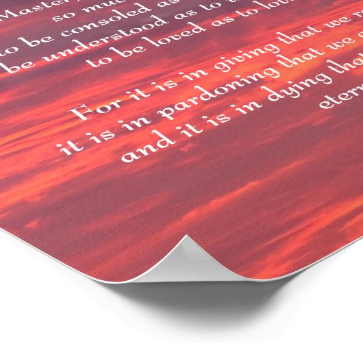 Poster de la prière Saint François (Coin)