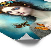 Poster de la princesse papillon colorée Abstraite (Coin)