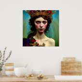 Poster de la princesse solitaire couronnée couleur (Cuisine)