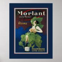 Poster de la publicité pour le champagne Morlant