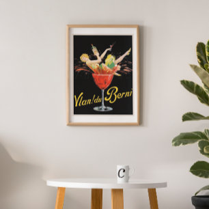 Poster de la publicité pour le vin Vintage 'Vlan d