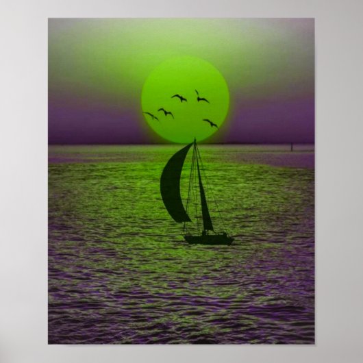 Poster de la puesta de sol con el mar (Devant)