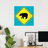 Poster de la route du passage à niveau de l'ours (Bureau à domicile)