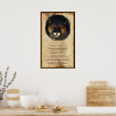 Poster de la sagesse amérindienne du lion de Couga (Cuisine)