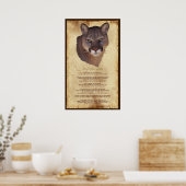Poster de la sagesse amérindienne du lion de Couga (Cuisine)
