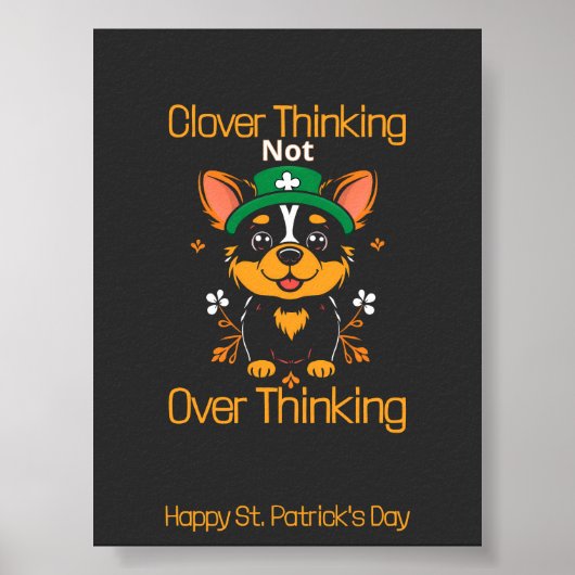 Poster de la Saint-Patrick de Cute Corgi (Devant)